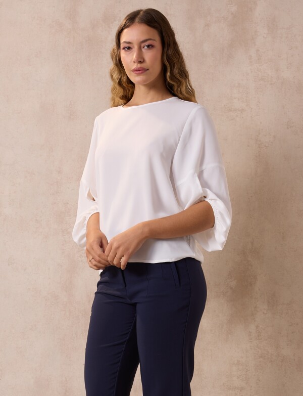 Blusa Manga Balloon BLANCO