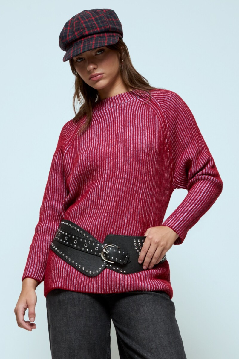 Sweater con lurex rojo