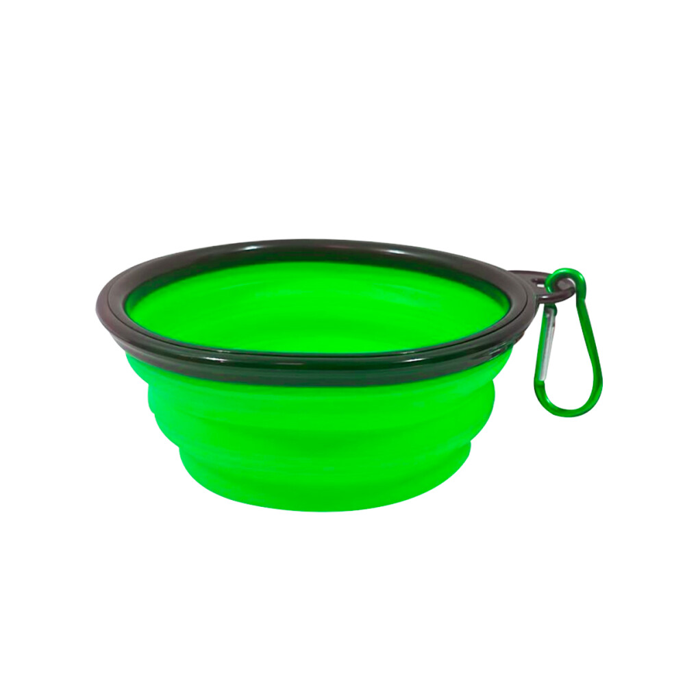 Comedero Bebedero Silicona Plegable Paseo 13cm Color verde