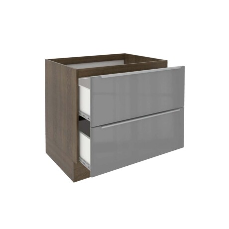 BAJO MESADA 80 CM MDP-Y-VIDRIO GRIS LUX