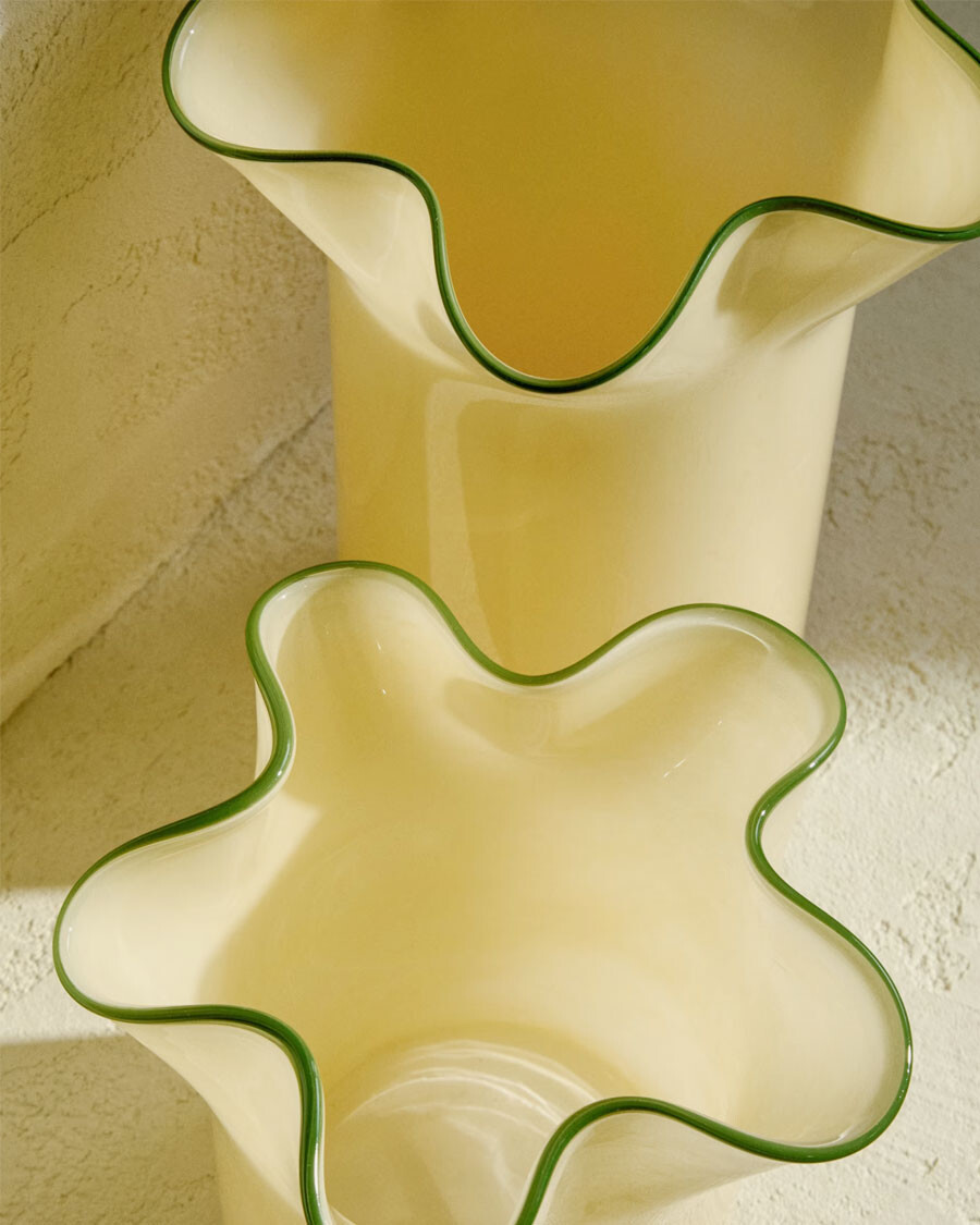 Jarrón Endasi de vidrio amarillo 31 cm
