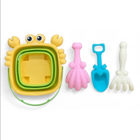 Balde De Playa Plegable 2408W Cangrejo Con 3 Accesorios Ub 001