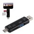 Adaptador OTG 3 en 1 USB Tipo C a USB Macho SSD Windows Variante Color Negro