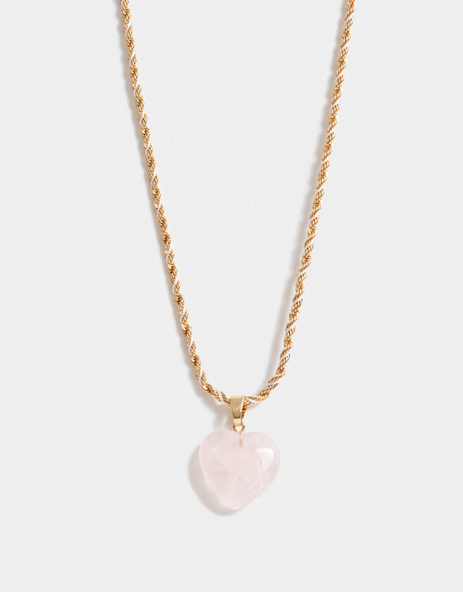 Cadena Corta con Dije Capsula Especial Cadena Corta Con Dije Corazón Piedra - Dorado