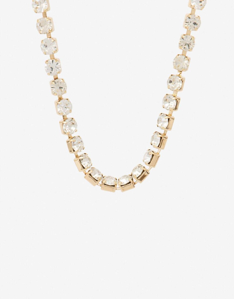 Collar Corto Strass - Dorado 