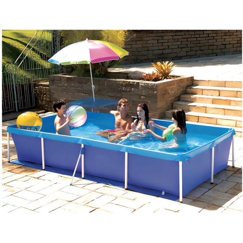 Piscina rectangular con marco de 3000 litros estructurada por Mor Color Blue Piscina Rectangular Con Marco De 3000 Litros Estructurada Por Mor Color Blue
