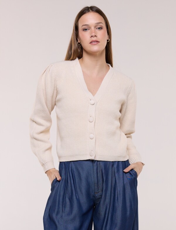 Cardigan Botones Forrados BEIGE