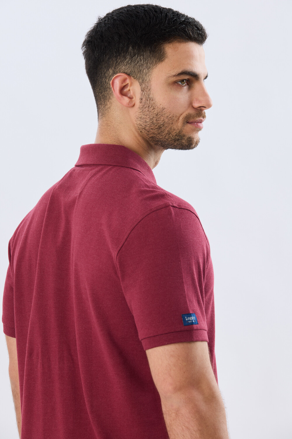 REMERA POLO LISA PIQUÉ Bordo Melange