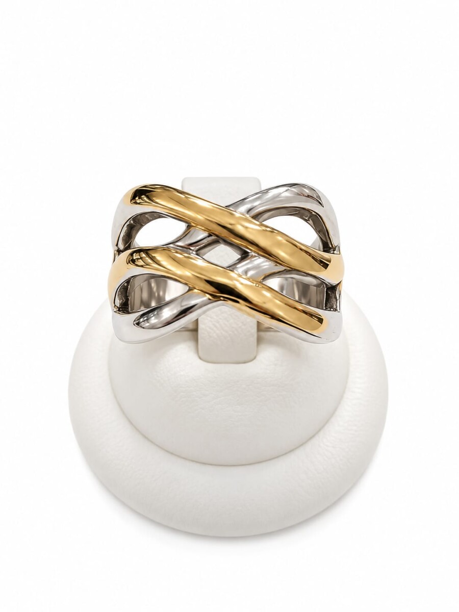 Anillo entrelazado combinado 