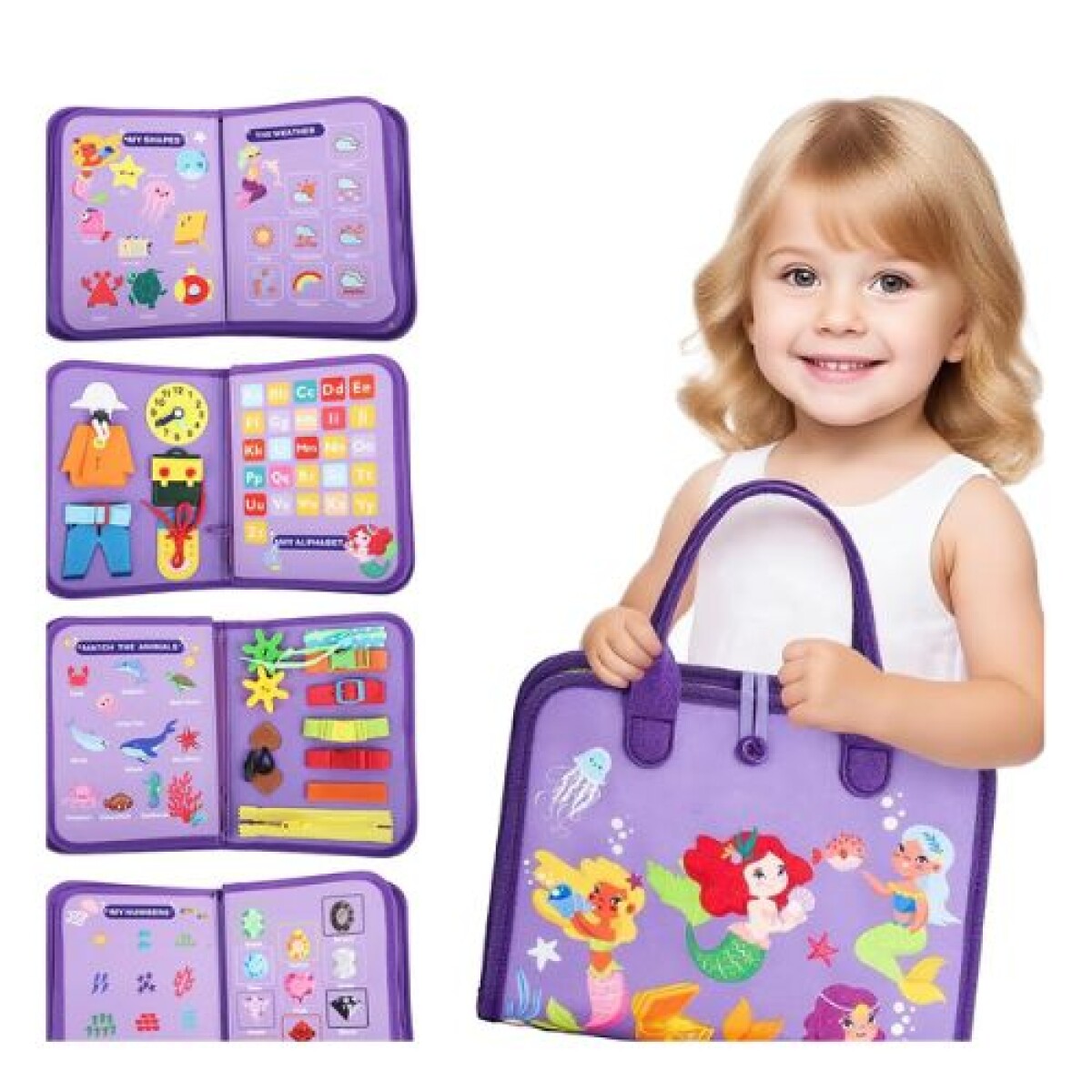 VALIJA TELA CON PAGINA DE ACTIVIDADES SIRENA - Valija Tela Con Pagina De Actividades Sirena 