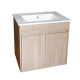 MUEBLE BLANCO CENIZA DE MADERA LAQUEADO 2 PUERTAS CON BACHA 61X46X17 BLANCO