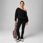 Polera Year Round Terry Off Shoulder Sweatshirt Mujer Black
