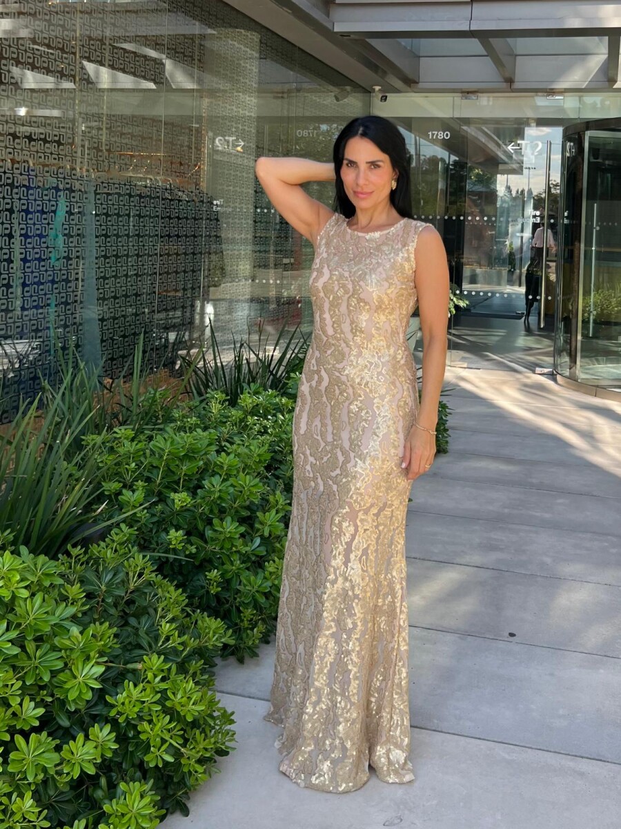 Vestido lentejuelas Berila - Dorado 