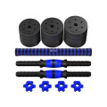 Mancuernas Set 3 En 1 Con Barra 20kg Azul