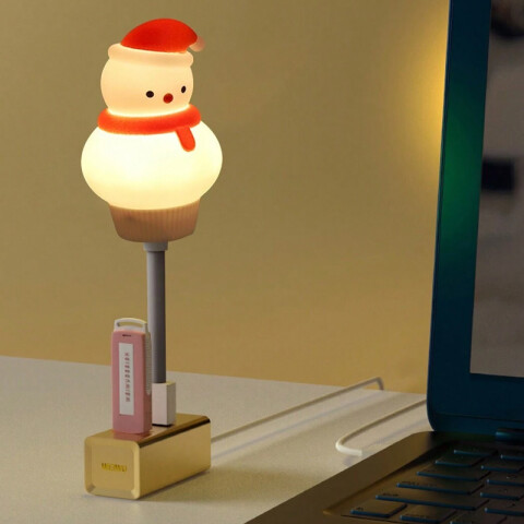 Veladora portátil USB con forma de muñeco de nieve AI9412