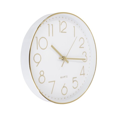 Reloj de pared redondo blanco con dorado Reloj de pared redondo blanco con dorado