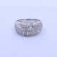 Anillo oro 18k blanco con brillantes baguette y redondos. Anillo oro 18k blanco con brillantes baguette y redondos.