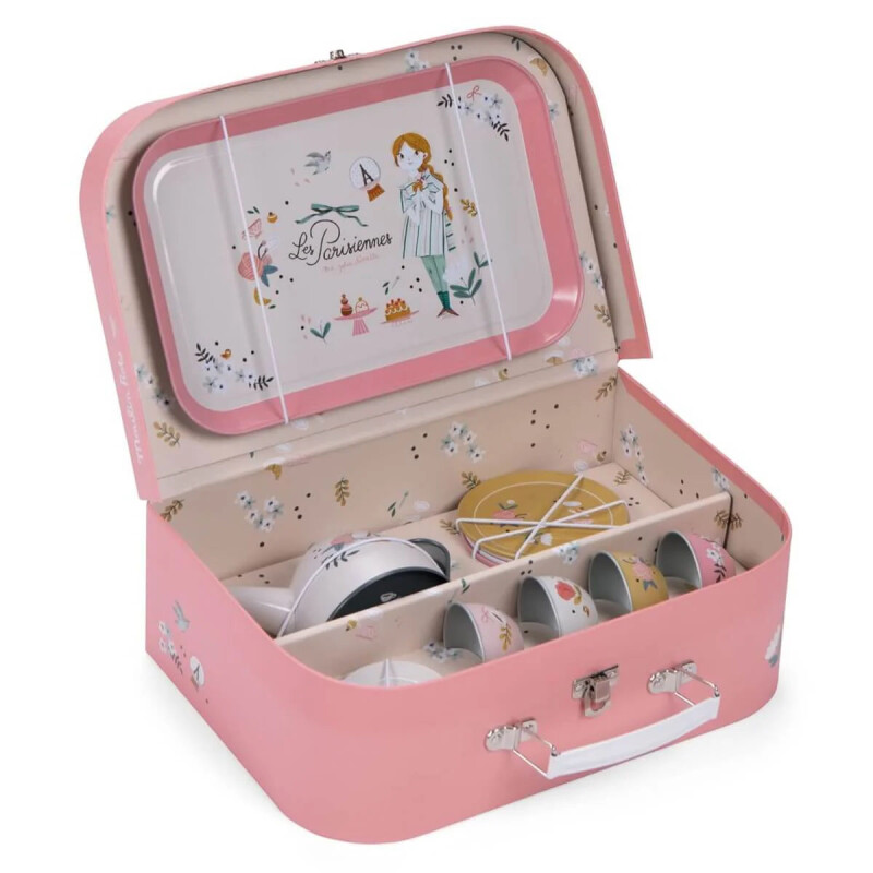 Juego de té de metal en maleta Les Parisiennes Moulin Roty Juego de té de metal en maleta Les Parisiennes Moulin Roty
