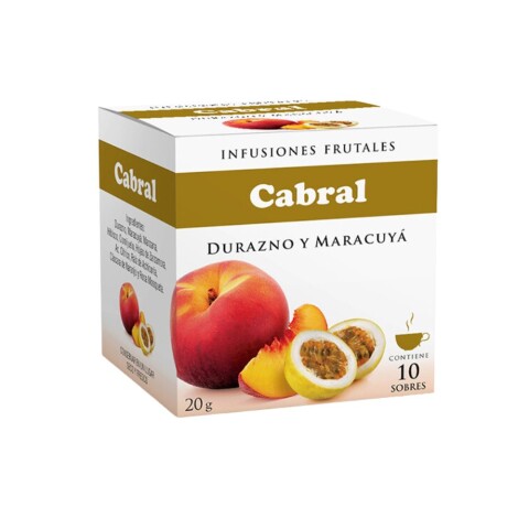 Té Durazno y Maracuyá Cabral 10 unidades Cabral Te Durazno Y Maracuya