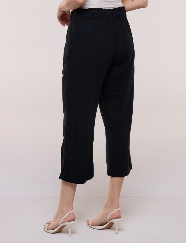 Capri Pull On Lino Con Cordón Ajustable NEGRO