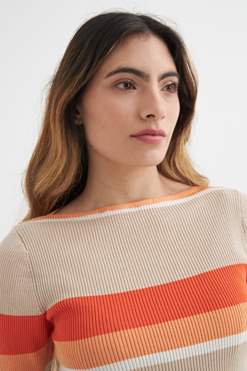 Sweater cuello bote BEIGE