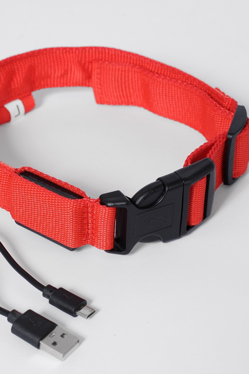 Collar con luz LED recargable rojo