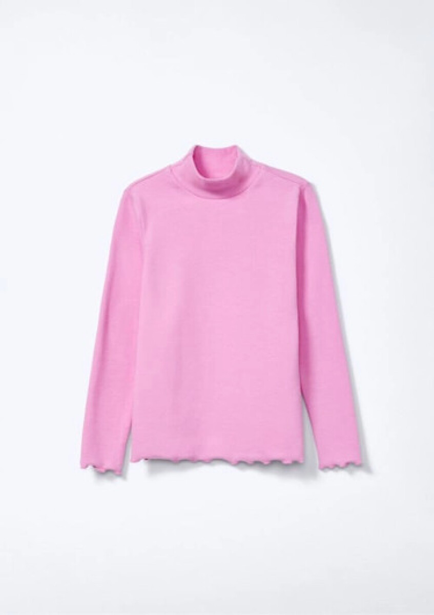 POLERA INFANTIL EN TELA ACANALADA - ROSADO 