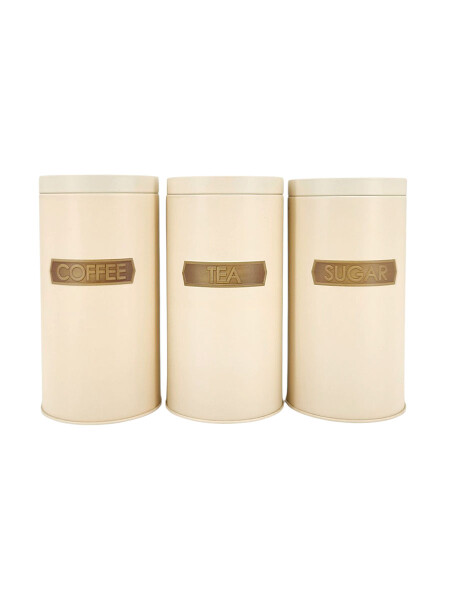 LATAS AZUCAR TÉ Y CAFÉ SET X 3 OFF WHITE