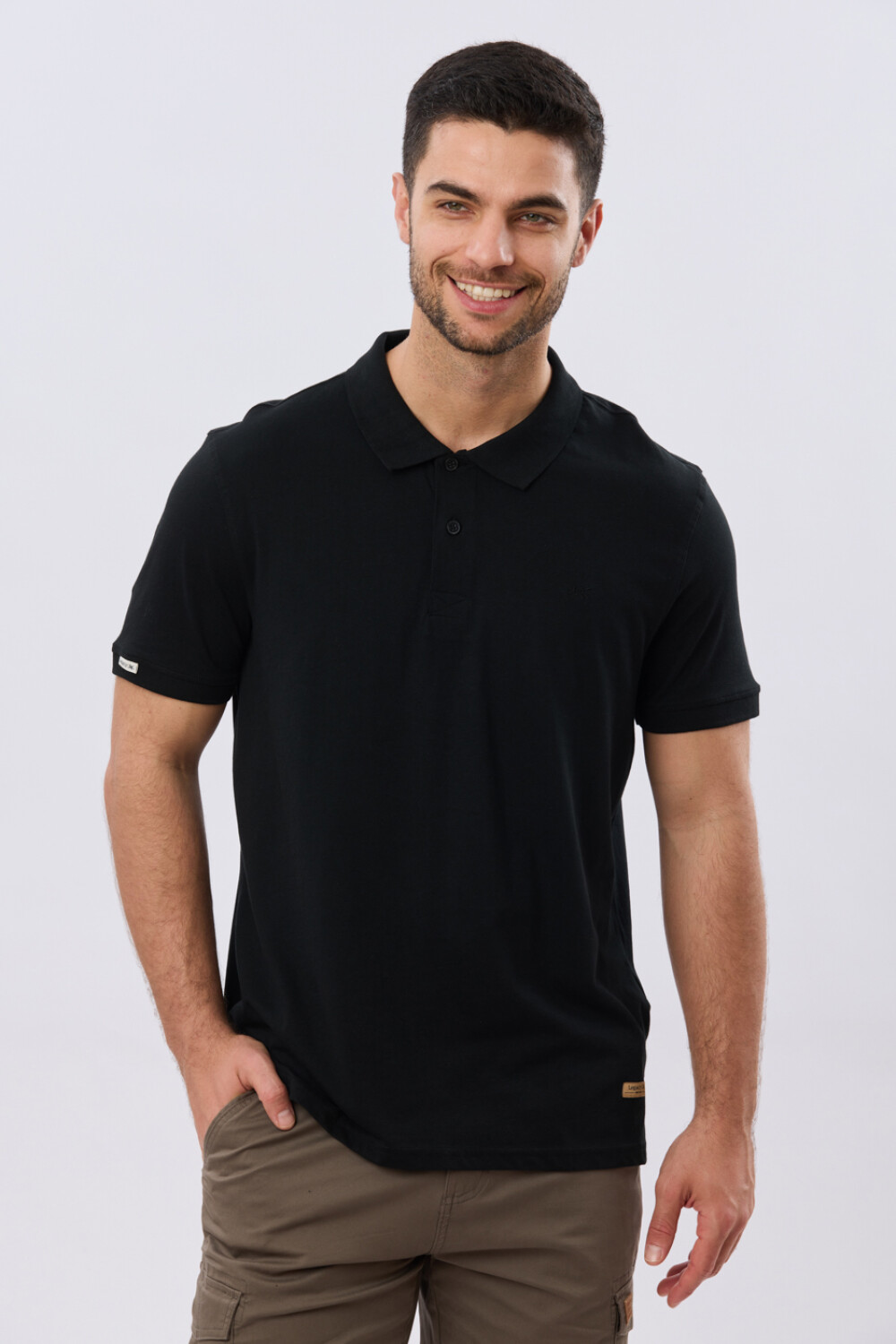 REMERA POLO LISA JERSEY Negro