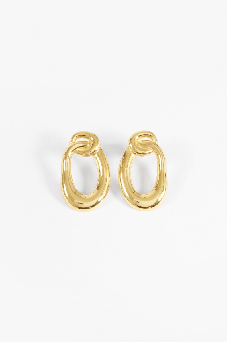 Caravanas de acero forma orgánica - dorado 