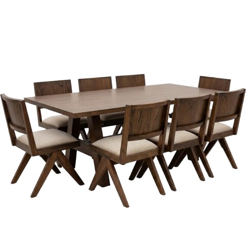 JGO COMEDOR XL RUSTICO NOGAL 305531(CD) Unica