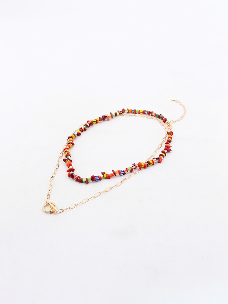 COLLAR SET X 2 DORADO