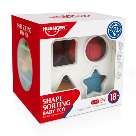 Juguete Didáctico Cubo Huanger He0211 Sensorial Con Figuras MULTICOLOR