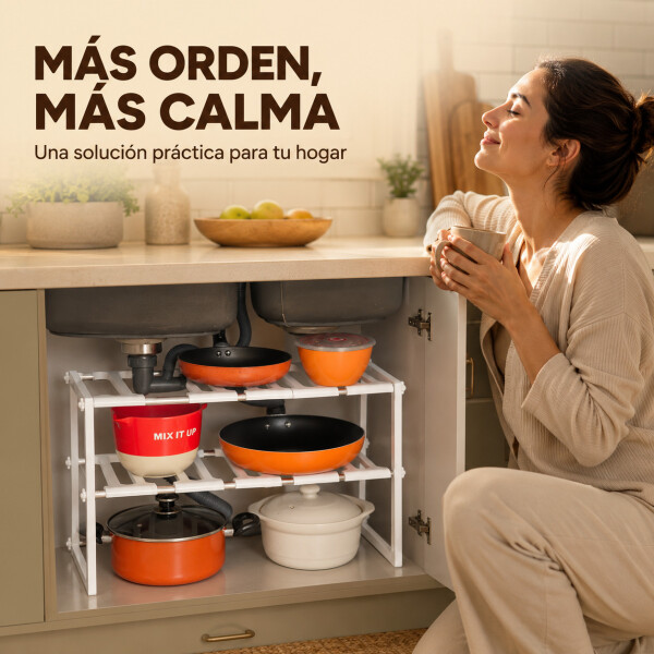 Organizador Estante Bajo Mesada Cocina 2 Niveles Calidad Organizador Estante Bajo Mesada Cocina 2 Niveles Calidad