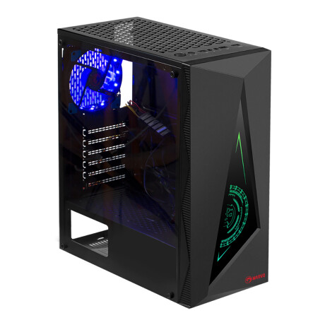 Marvo - Gabinete Gaming Mid Tower CA-119 - Panel Frontal Rgb. 3.5" Hdd X 2, 2.5" Ssd X 5. Ranuras de 001