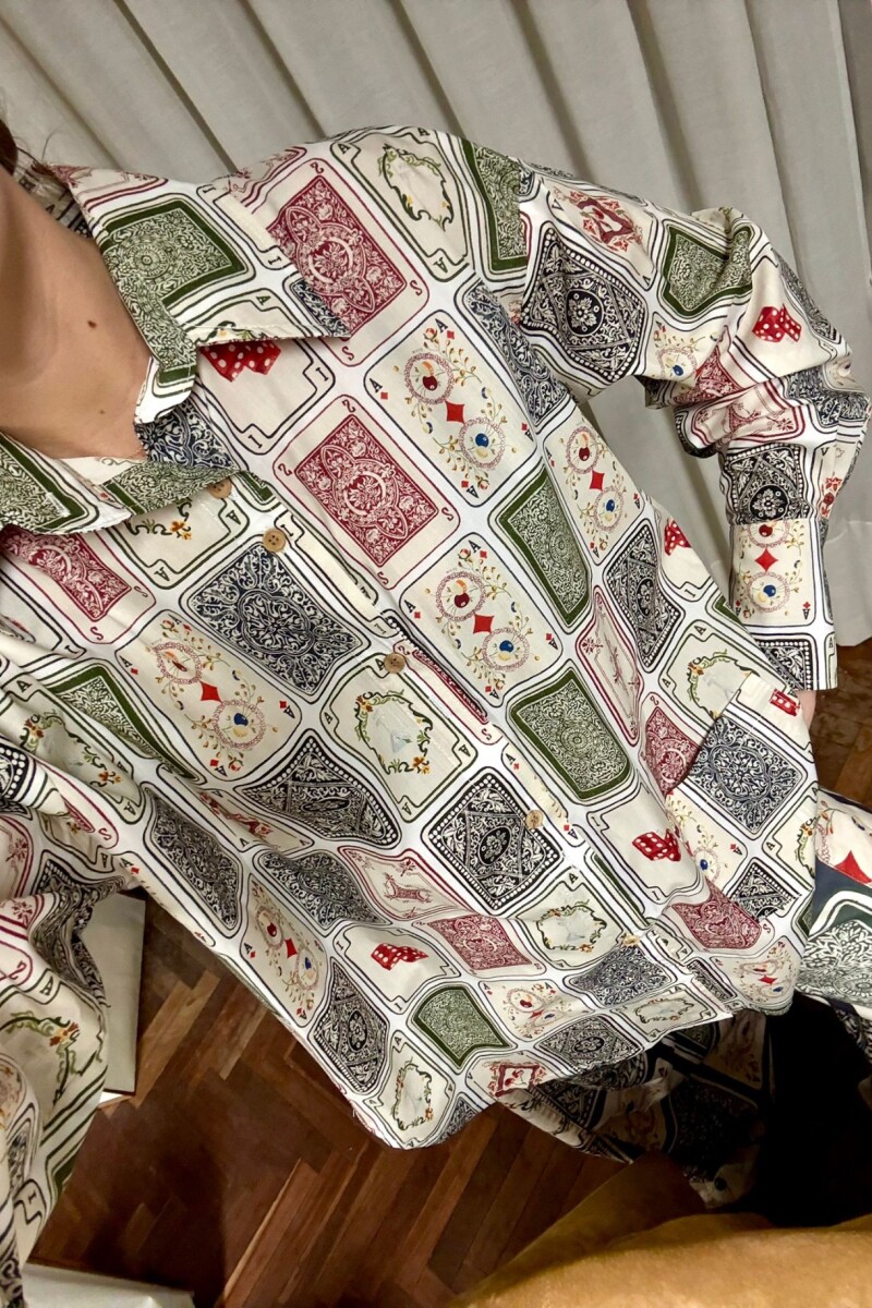 Camisa Onda Print Ludika Blanco