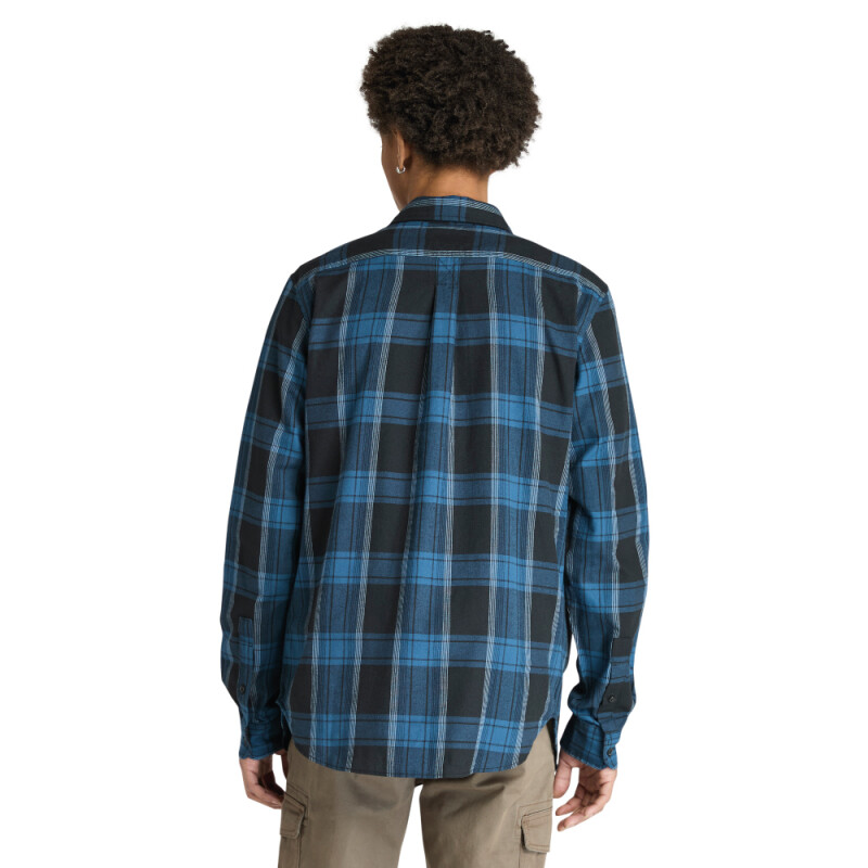 Camisa Herringbone Flannel Check Hombre Black Yd