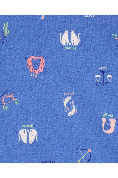Pijama cuatro piezas de algodón, dos bermudas y dos remeras manga corta diseño zodíaco Pijama cuatro piezas de algodón, dos bermudas y dos remeras manga corta diseño zodíaco