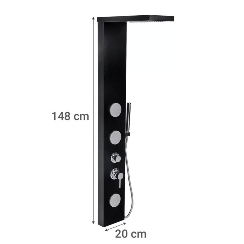 Columna De Ducha Aluminio Negro 3 Jets Sensi D Acqua Columna De Ducha Aluminio Negro 3 Jets Sensi D Acqua