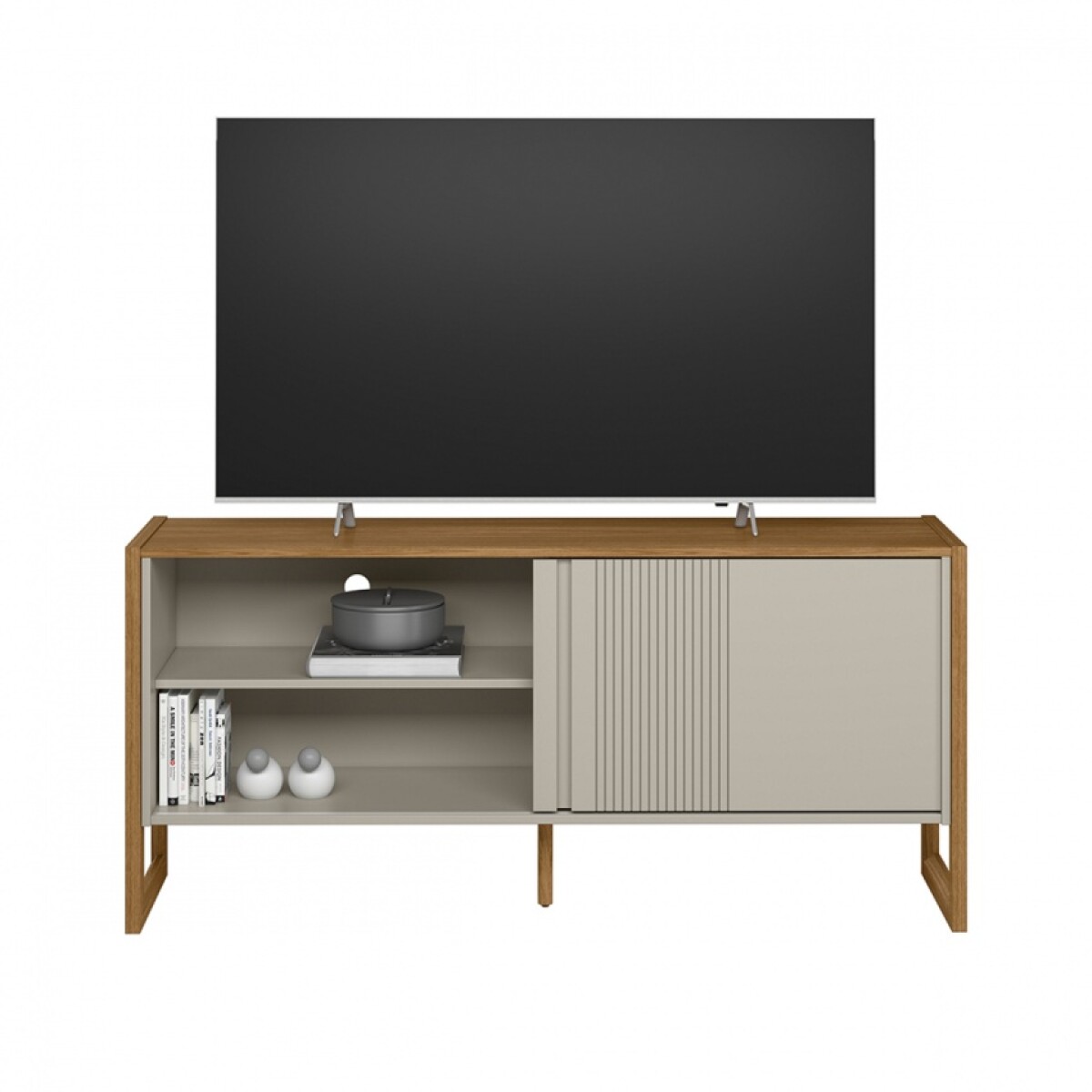 LINEA - RACK GOLD PARA TV 55" NATURE OFF WHITE 