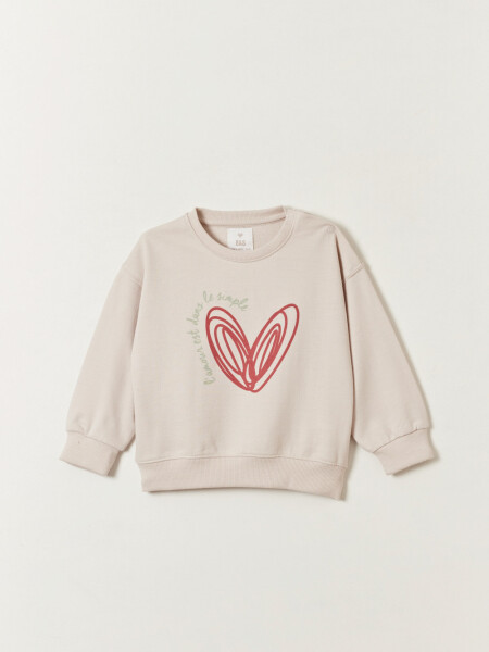 Buzo Estampa Beige
