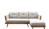 Sofá Con Chaise - Triunfo - 3 Cuerpos Marrón y beige Chaise Izquierdo