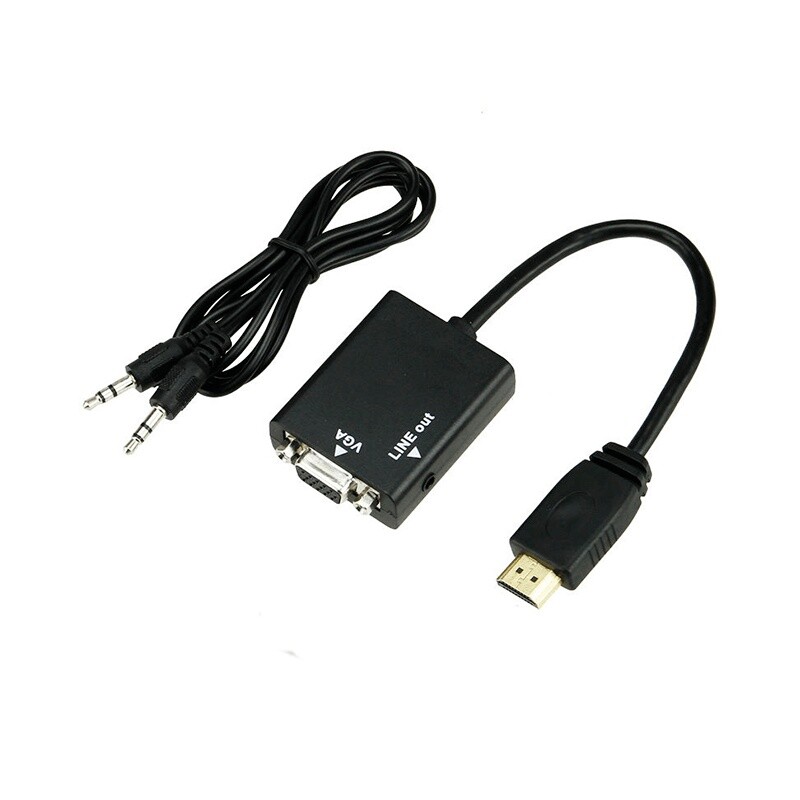 Cable Adaptador para PC HDMI Macho a VGA Hembra con audio Cable Adaptador para PC HDMI Macho a VGA Hembra con audio