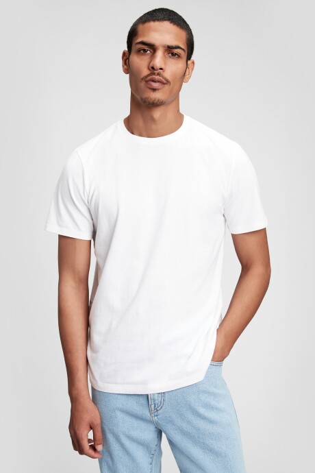 Remera Básica Cuello Redondo Hombre Optic White 3