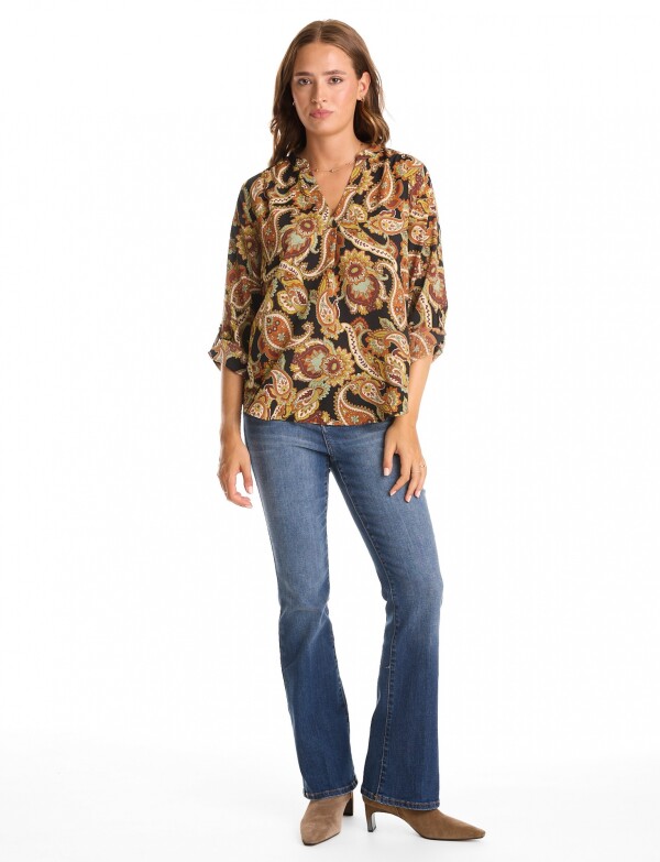 Blusa Arabescos MULTI/MARRON