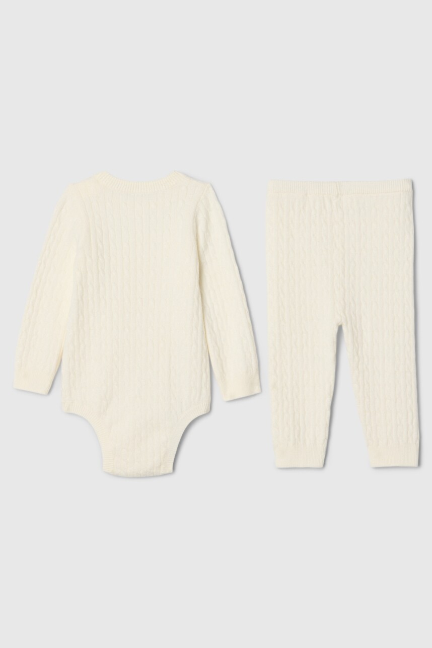 Set Bodie Y Pantalon Bebé Ivory Frost