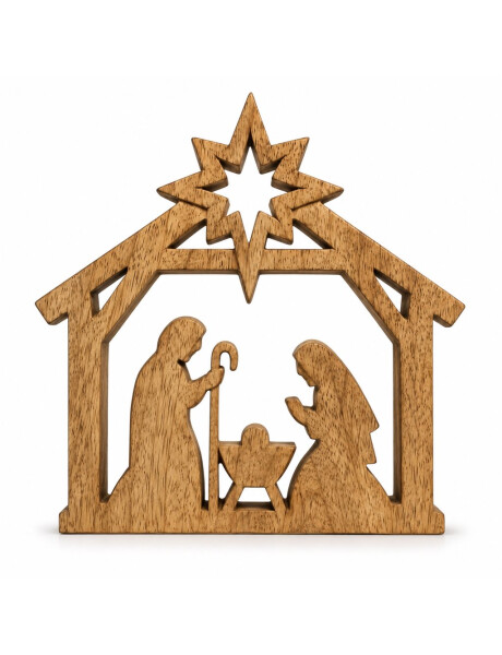PESEBRE MADERA MANGO 19CM X 18,5CM PESEBRE MADERA MANGO 19CM X 18,5CM