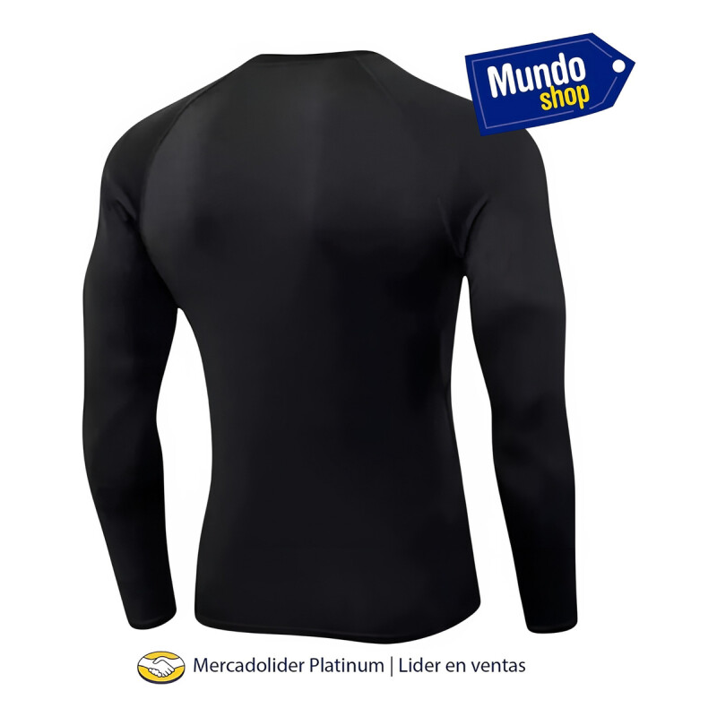 Camiseta Remera Termica Deportiva Manga Larga Entrenamiento Negro