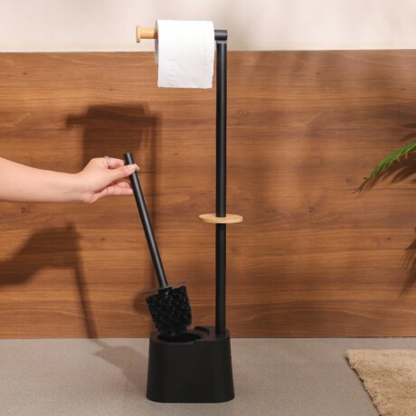 Porta Rollo y Cepillo de Baño 2 en 1 | Negro Porta Rollo y Cepillo de Baño 2 en 1 | Negro