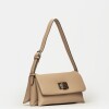 Cartera al hombro Leisure en efecto cuero graneado Taupe